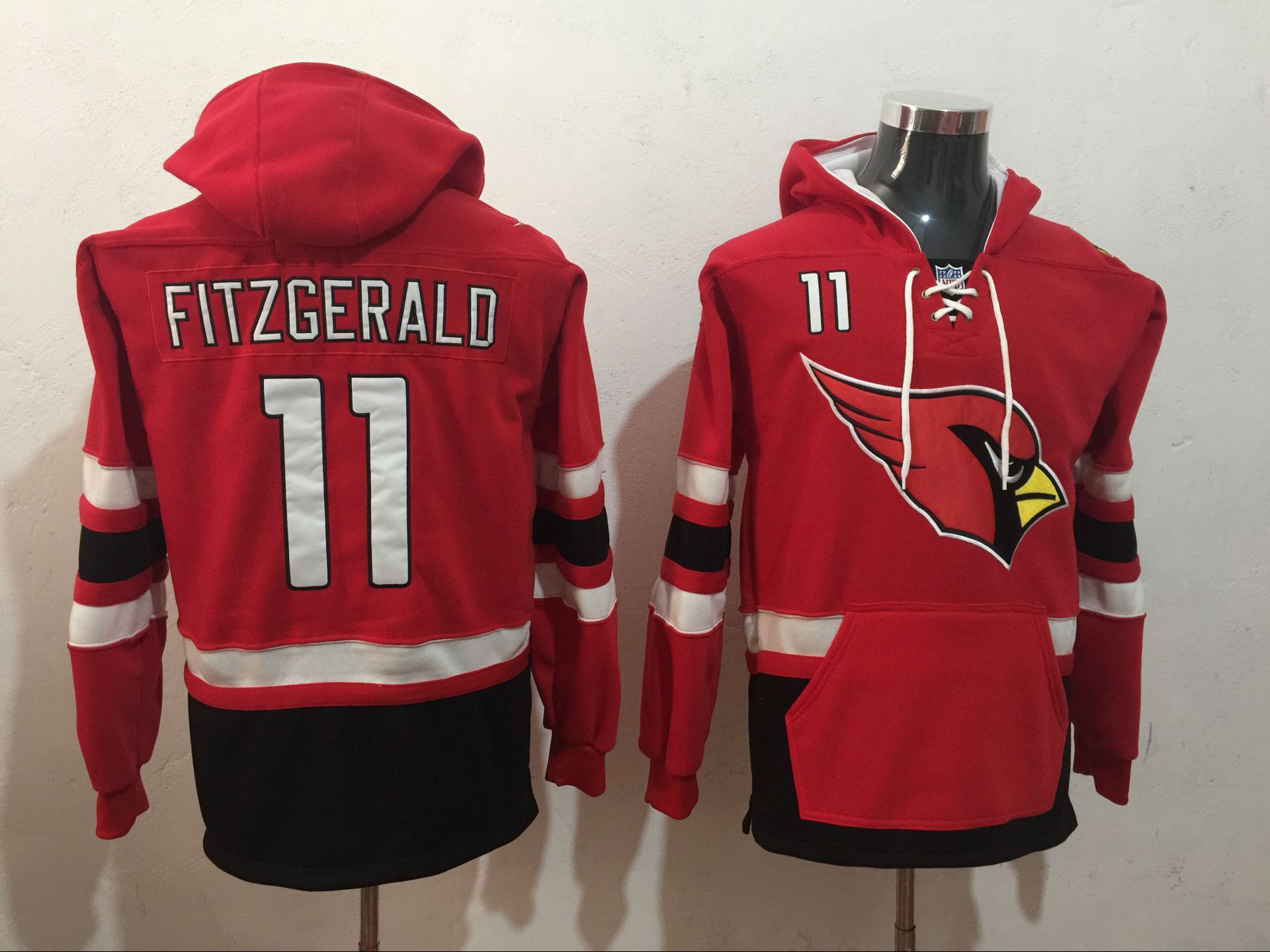 Men NFL Nike Arizona Cardinals 11 Fitzgerald red Sweatshirts